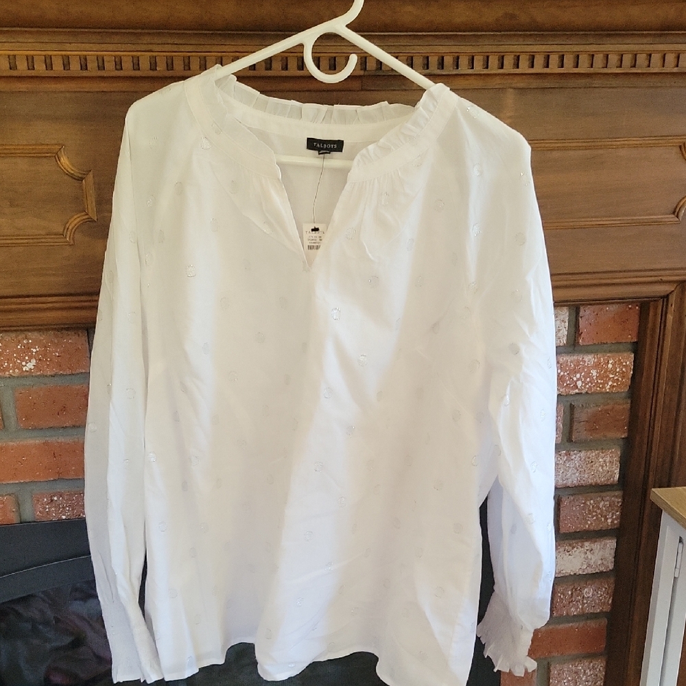 Talbots Split Neck Top